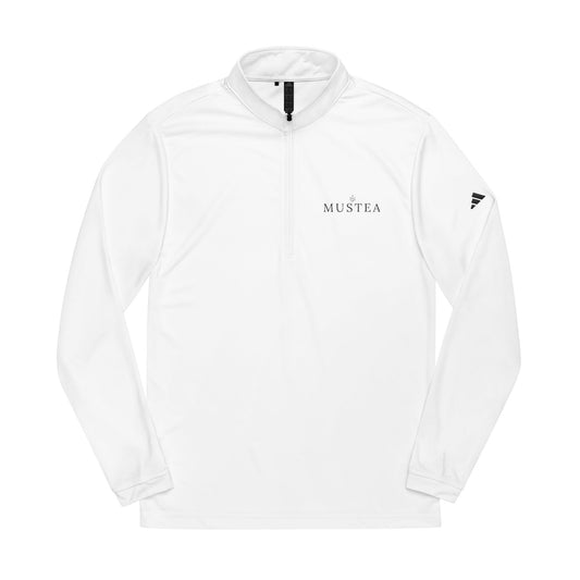 Embroidered Quarter-Zip MusTea Pullover — Lightweight adidas® Performance Top