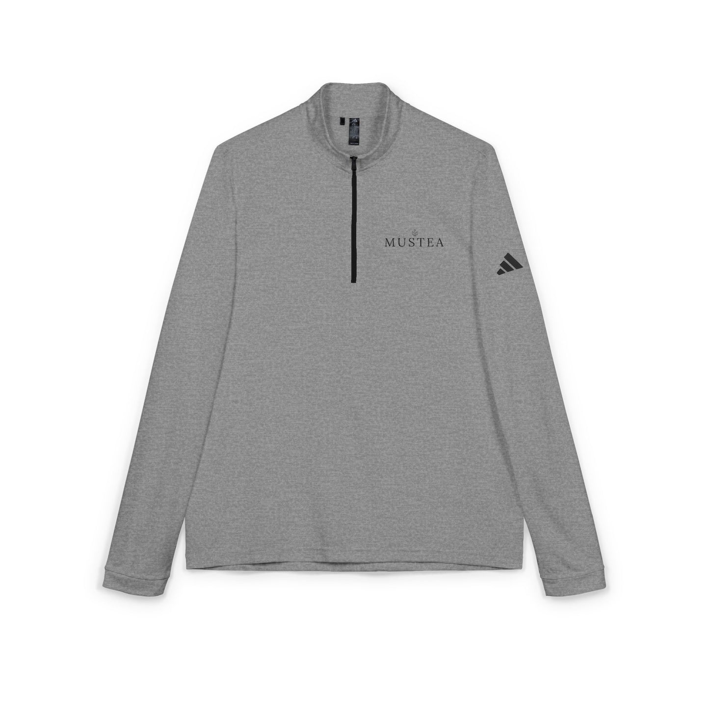 Embroidered Quarter-Zip MusTea Pullover — Lightweight adidas® Performance Top