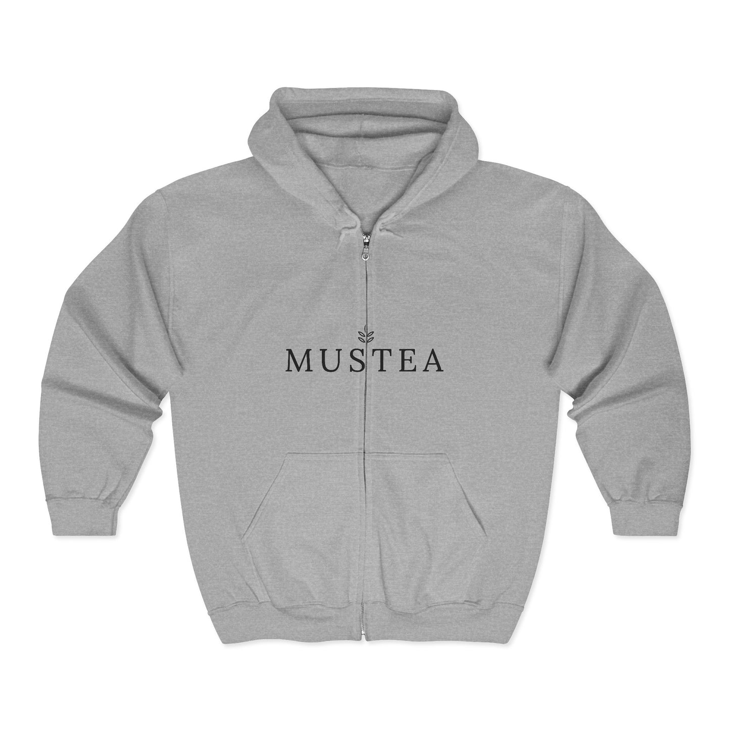 Mustea Zip Hoodie — Minimal Tea Lover Full-Zip Sweatshirt