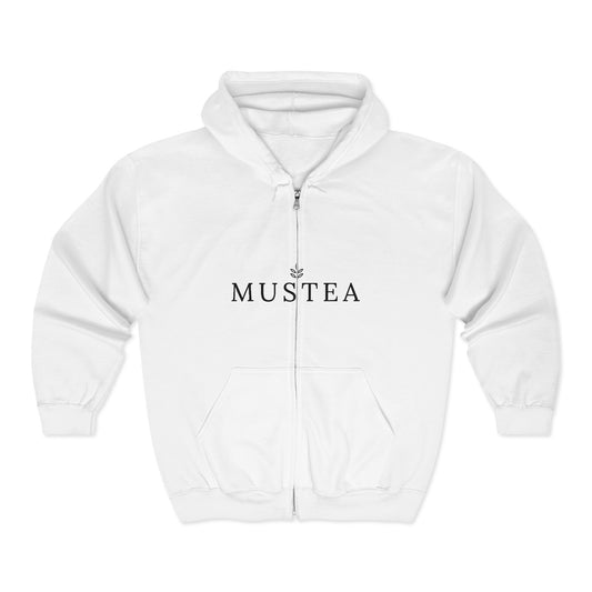 Mustea Zip Hoodie — Minimal Tea Lover Full-Zip Sweatshirt