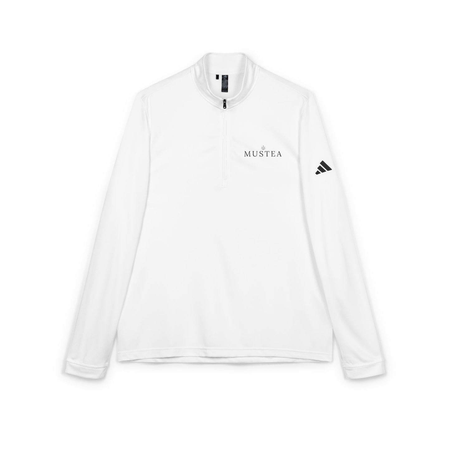 Embroidered Quarter-Zip MusTea Pullover — Lightweight adidas® Performance Top