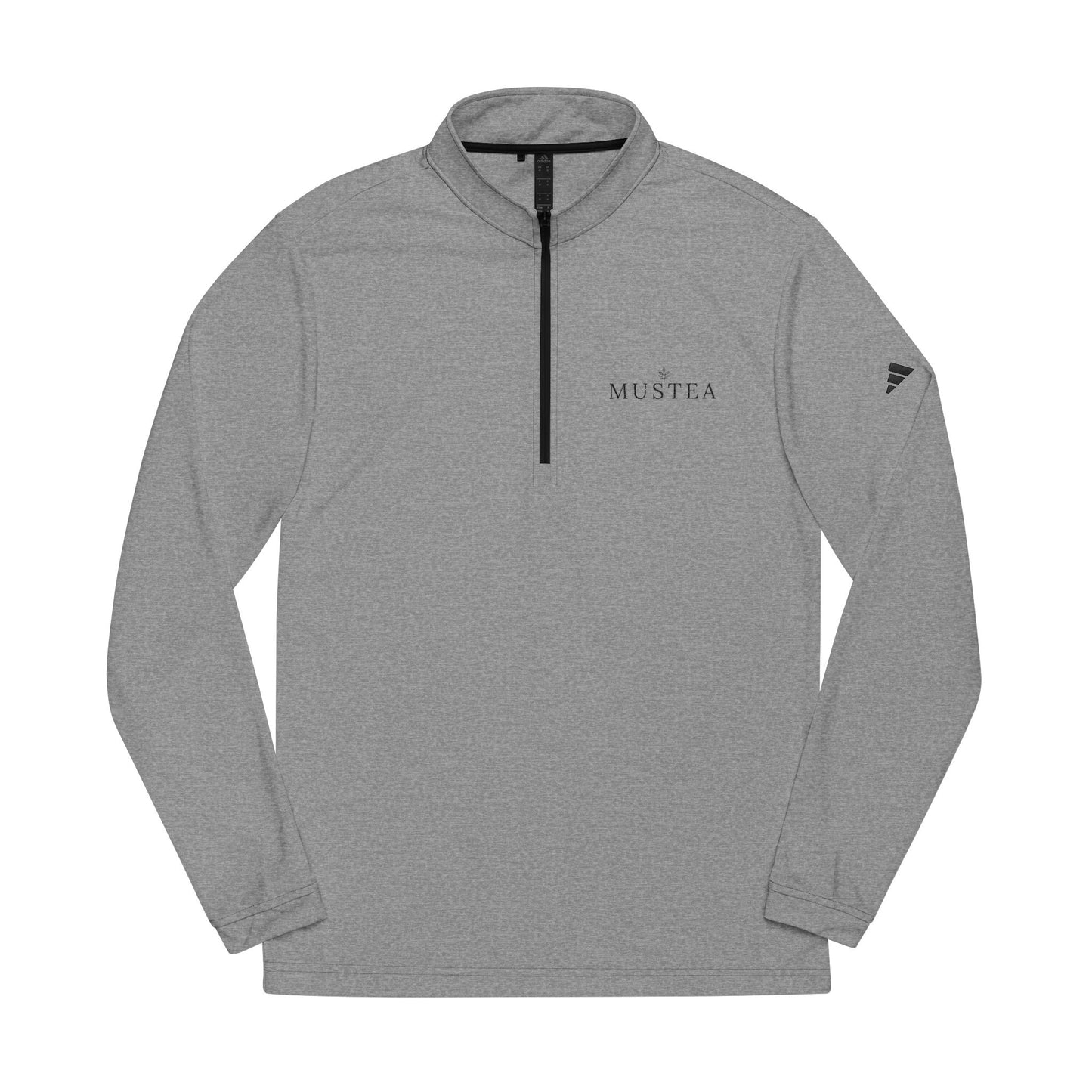 Embroidered Quarter-Zip MusTea Pullover — Lightweight adidas® Performance Top
